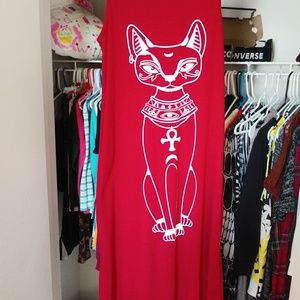 Red Egyptian Cat Dress